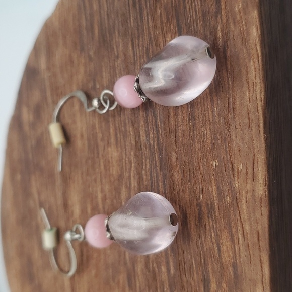 Rose quartz drop earrings romance bridgerton E115‎